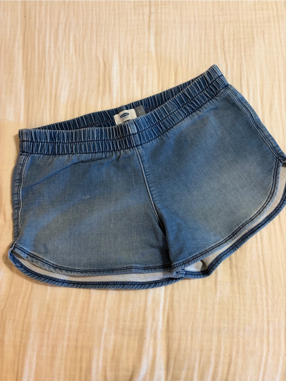 Old Navy Blue Denim-Style Elastic Waist dolphin Shorts